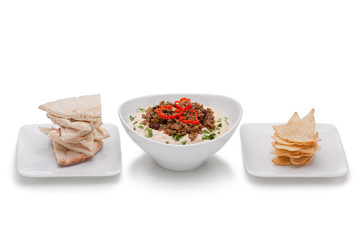 Hummus with Ground Beef