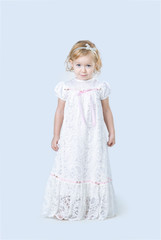 cute  girl  wearing event lace gown