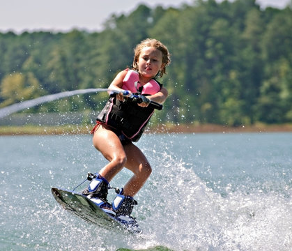 Young Girl On Wakeboard