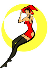 sorcière sexy chapeau rouge