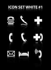 Fototapeta premium Icon set white #1