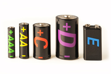 Group of batteries isolated on white background © Ingus Evertovskis