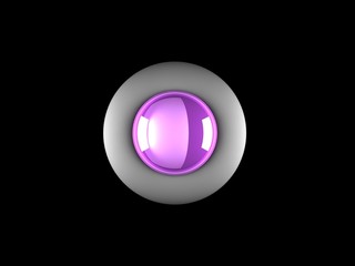 realistic glossy button with reflection