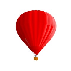 red hot air ballon isolated - obrazy, fototapety, plakaty