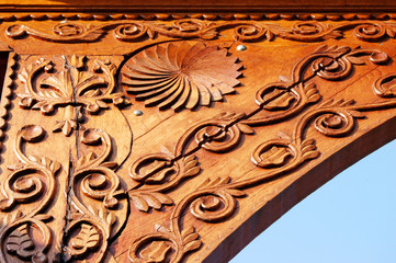 Detail of carved wood decorative