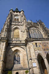 Fototapeta na wymiar Prague - st. Vitus cathedral - south facade