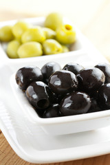 green and black olives