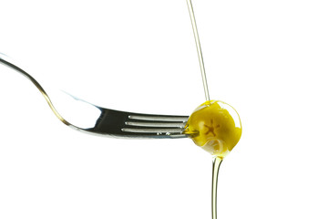 green olive and olive oil