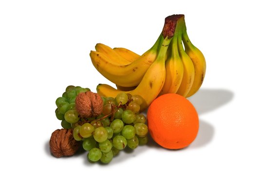 heap of fruits isolated on a white background