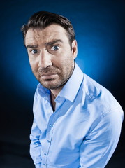 Man Portrait Frown Sulk