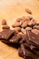 confectioner. Chocolate and almonds.