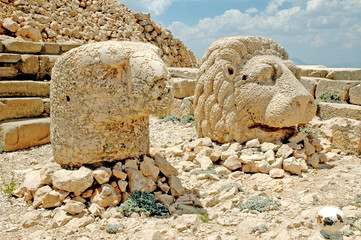 Monumental god heads on mount Nemrut, Turkey