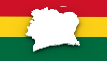 Obraz premium Ghana Landkarte auf Flagge