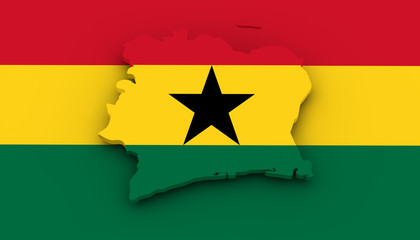 Ghana Flagge und Landkarte