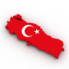 Türkei Flagge auf Landkarte