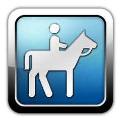 Glossy Square Icon "Horse Trail"