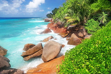 Stunning La Digue idyllic Tropical Seychelles Island