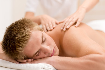 Man having luxury back massage