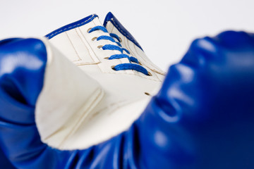 Leather boxing glove. Professional gloves for boxers