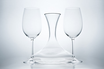 Redwine glasses with Decanter
