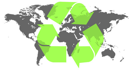 Worldmap - Weltkarte - Recycle