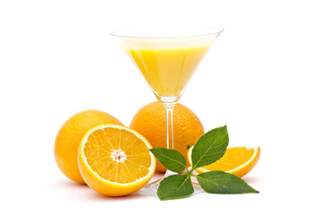 Fototapeta na wymiar orange juice and some fresh fruits