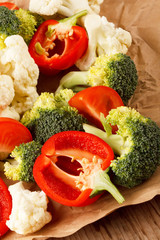 fresh vegetables on the parchment