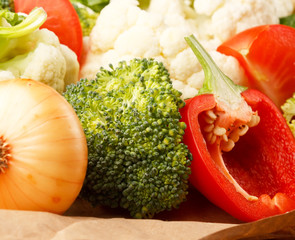 fresh vegetables on the parchment