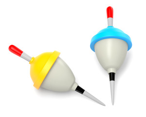 Two fishing floats isolated on white background © Andrey Kudrin