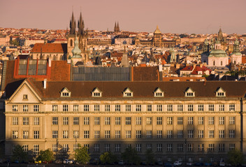 View of Prague at sunset