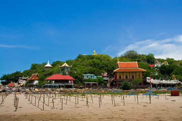 Beautiful temple complex and beach in Khao Tao near Hua Hin, Tha