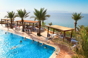 Fototapeta na wymiar Amman Beach, Morze Martwe, Jordan