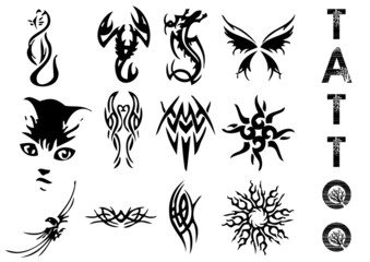 Fototapeta premium tattoo illustration set (vector)