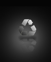 Metallic recycle symbol