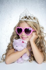 fashion little princess girl pink teddy bear © lunamarina