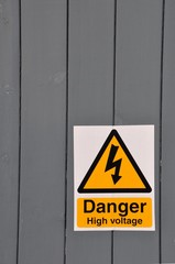 High voltage danger sign