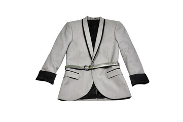 A woman grey suit