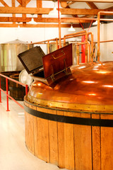 interior of whisky distillery, Cape Breton, Nova Scotia