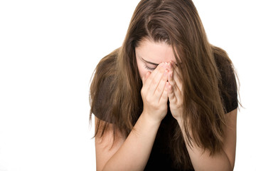 Depressive junge Frau