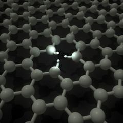 Damaged graphene crystal lattice