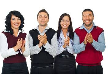 Business people team applauding