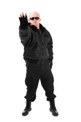 Naklejka premium Man in black