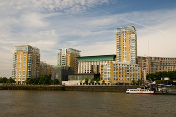 Skyline London Docklands Finanzviertel Destrict Turm