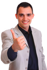 A business man with thumb up