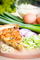 Quiche lorraine et ingrédients