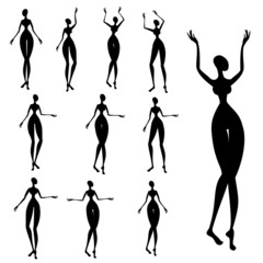 Silhouettes of African women