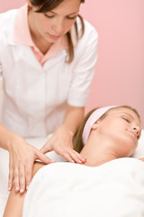 Fototapeta na wymiar Woman receiving massage