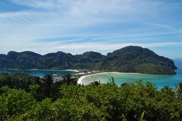 Bird view of Phi Phi island from the viewpoint