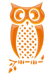 Hiboux orange reflets