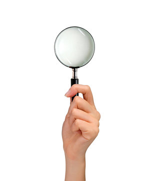 Magnifying glass in hand searching